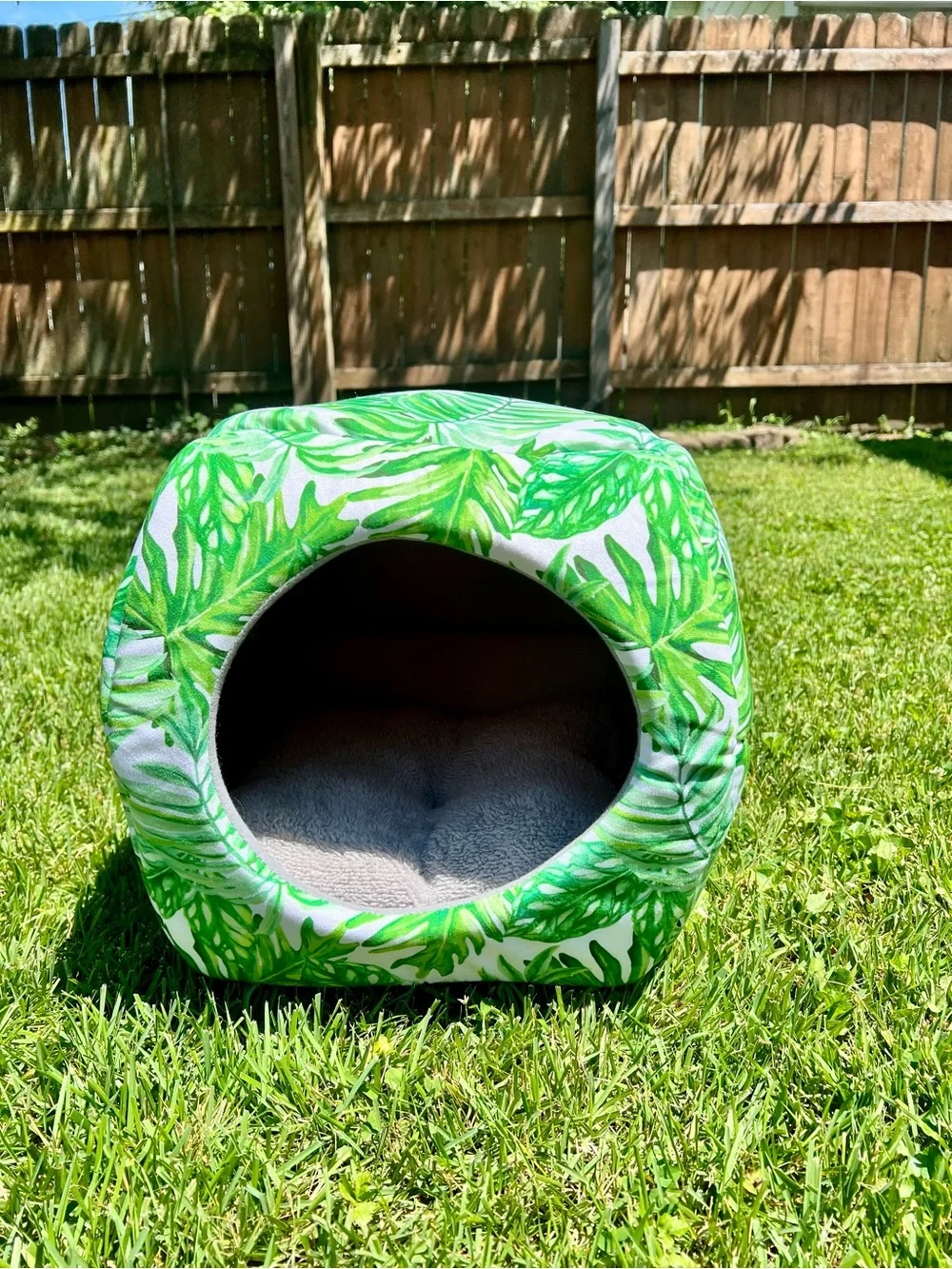 Tropical Green Cat Treehouse Cavern Cave Cubby Gray Outdoors Adventure Fur Bed
